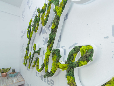 Good Vibes breathing typography guerrilla gardening moss moss typography plants sculpture typography vegetal typography