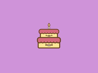 Birthday Cake Icon. 64by64 64x64 birthday birthdaycake cake design flat icon iconaday