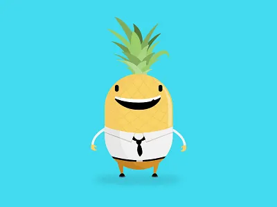 Mr. Pineapple Man blue fruit illustration pineapple tropic
