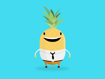 Mr. Pineapple Man blue fruit illustration pineapple tropic