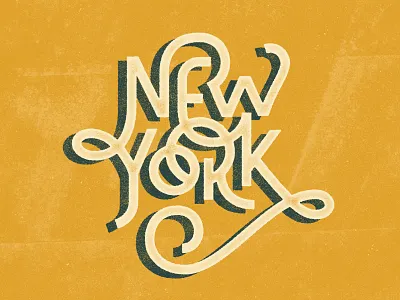 New York Lettering americana drawn logo ny print retro tee textured type typography usa vintage