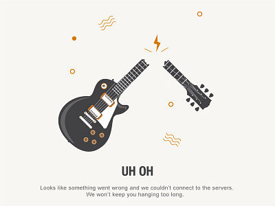 Error Empty State 404 broken guitar empty state error servers uh oh