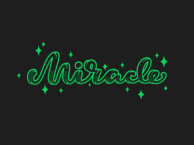 Miracle lettering lettering logo miracle typo handwritten letters stars type typography