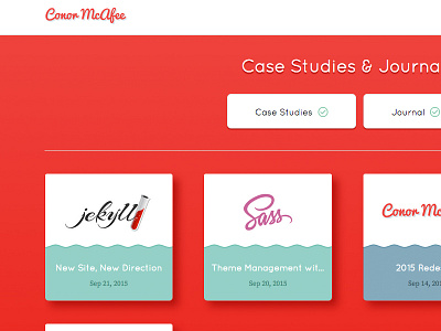 Case Studies & Journal Page blog cards case studies case study filters gradient orange shadow ui