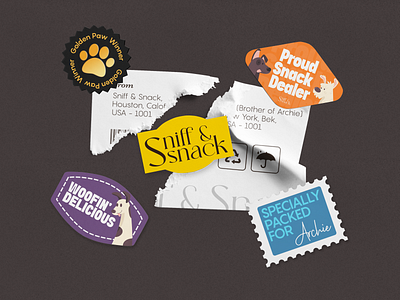 Sniff & Snack Stickers | Premium Pet Food Branding branding packaging pet sniffsnack stickers