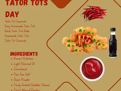 Tator Tots Day design graphic design national tator tots day social media tator tots typography