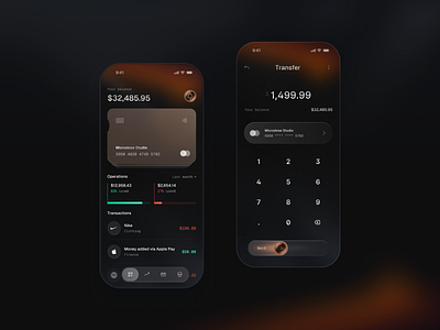 FinTech Mobile App bachanek balance card chart design finance fintech funds kamil microdose mobile payment transfer ui ux