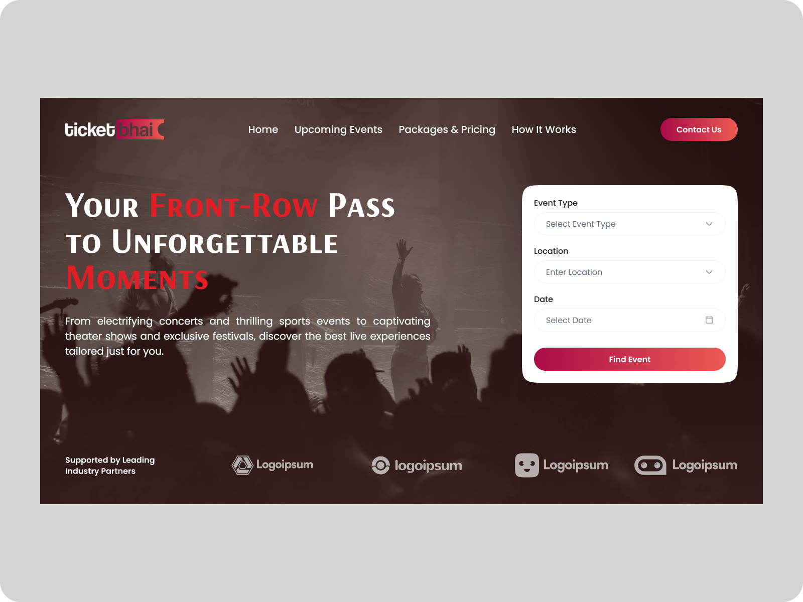 Ticket bhai website hero section redesign buy ticket concert concert ticket event booking ticket ticket bhai