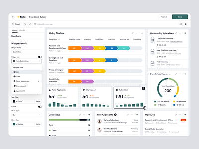 Tiimi – Build & Customize HR Dashboards in a SaaS HRM builder candidate dashboard hiring hr hrd hrm hrms hrs job overview product design recruitment saas saas design team management ui ux web app web design