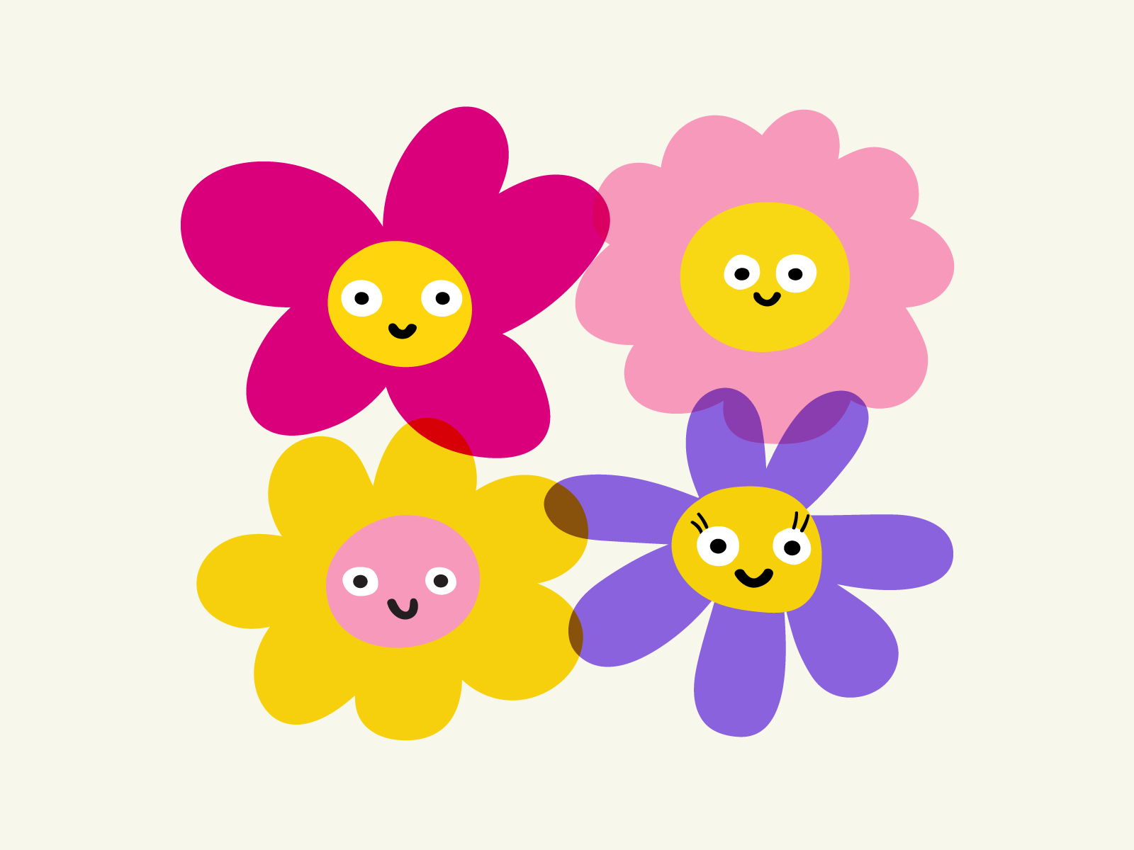 Daisies bloom branding chamomile cute daisy design flat flower fun funny graphic design icon illustration kid logo mark spring summer symbol ui