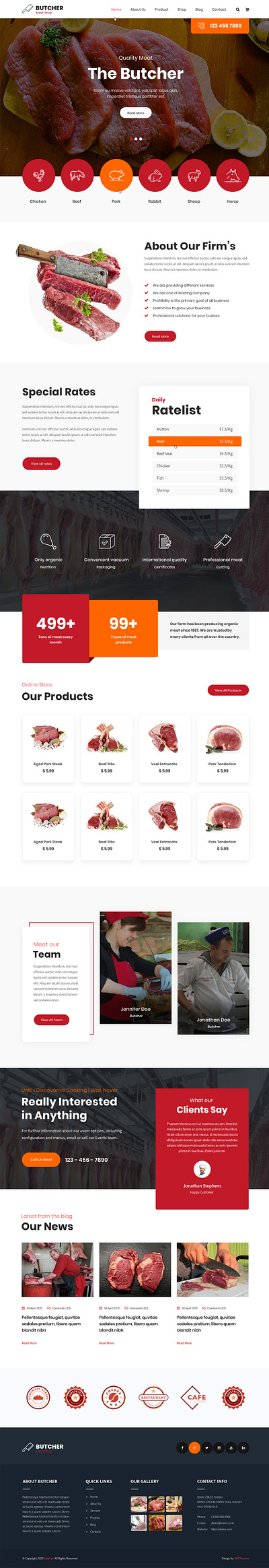 Butcher Lite - Free Meat Shop WordPress Theme illustration meat shop design meat shop theme theme design website builder wordpress design wordpress development wordpress template wordpress theme