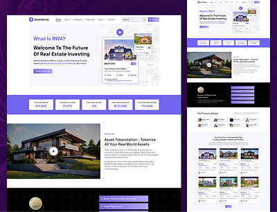 AssetVerse - Real World Asset Tokenization Web UI Design asset website figma figma design figma template figma ui real asset real estate real estate website ui ui design uiux design web design website design