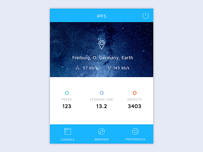 IPFS Menubar App - Running app flat ifps menubar stats tray