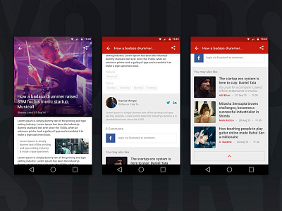 YourStory App Redesign android app news startup ui