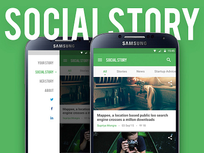 SocialStory App Redesign android app news startup ui