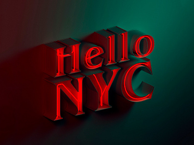 Hello NYC 3d 3dtype design lettering neon neonlights type typography