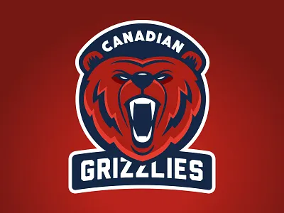 Grizzlies badge bear canada character crest grizzly icon illustration logo sports