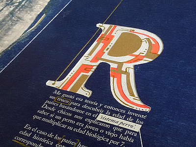 La edad de los paises book close up handmade letter lines paragraph r text type typography