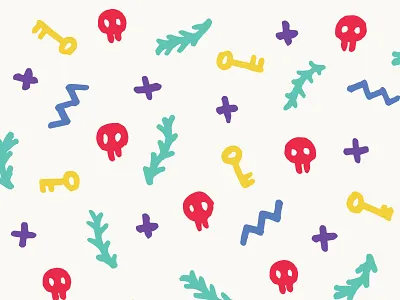 Skulls & Keys key pattern skull