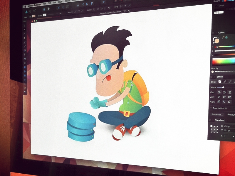 Character illustration process affinity designer character illustration process vector vector illustration wip
