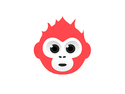 Logo research fire flat logo monkey red