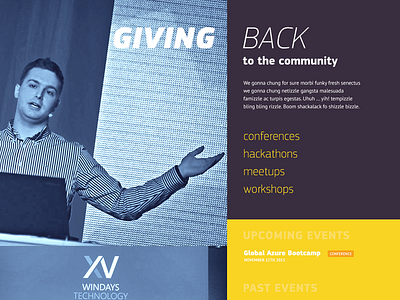 Giving Back agency axilis conference hackathon meetup website workshop