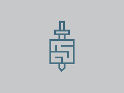 Support Coat of Arms brain coat of arms icon maze minimal support sword