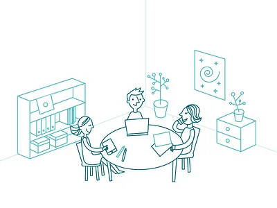 Office Illustration illustration laptop man office people tablet woman