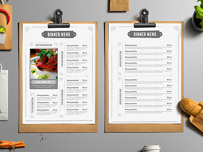 Classy Food Menu 4 bar design drink eat food identity illustrator menu restaurant stationery template
