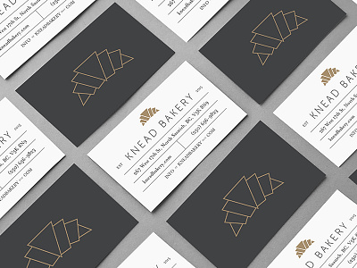 Knead Bakery business cards design identity logo