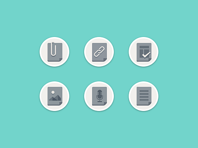 Content type icons assignment audio design flat icon icons image link page teal ui vector