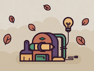 Fall autumn bag download editorial fall idea illustration leaf pack pencil print