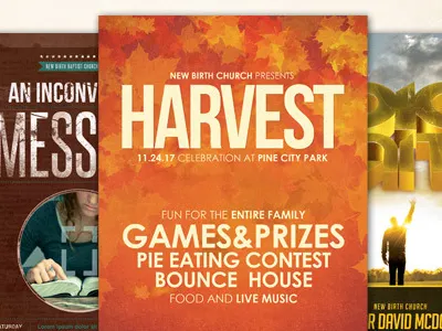 Church Message Flyer Bundle creative designs faith fall festival flyer artwork flyer designs harvest layered loswl ontemporary truth