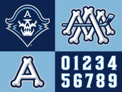 Admirals Brand Extensions admirals bones hockey logo milwaukee navy skeleton studio simon