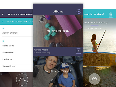 Throwapp album app branding camera group chat group photos ios messenger photo sharing ui ux