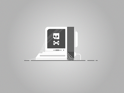 Death To Mass Email bone cobweb computer crossbones dead desktop illustration plug skull vector
