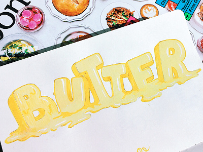 Butter butter calligraphy foodporn hand drawn hand lettering illustration lettering letters melt milk type typography