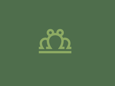 Frog Prince brand crown frog kiss logo mark prince