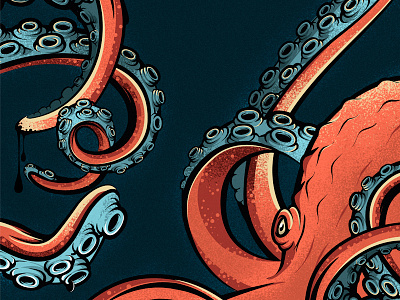 Octopus blue darkblue illustration illustrator octopus red sea