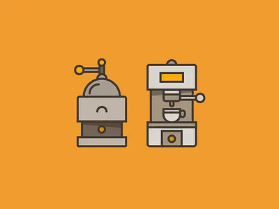 Coffee.....Ground it. Press it. Smell it. coffee color flat house icon illustration line love minimal strokes