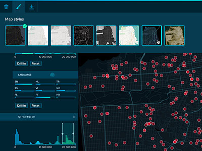 Map Styles Drawer data drawer map select styles ui