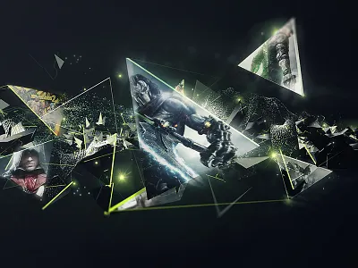 Nvidia Shield 04 console game green nvidia particles play shield