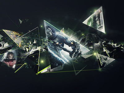 Nvidia Shield 04 console game green nvidia particles play shield