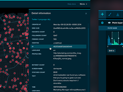 Map Data Visualisation More Info Panel data drawer info maps slide in