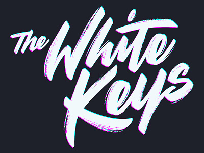 The White Keys band brush script lettering music script texture type