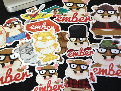 Ember Stickers - Tomster character design ember illustration stickers tomster