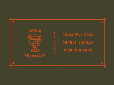 sludgy shrubs cocktail drink illustration menu menu design pretty type typography