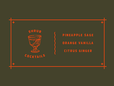 sludgy shrubs cocktail drink illustration menu menu design pretty type typography