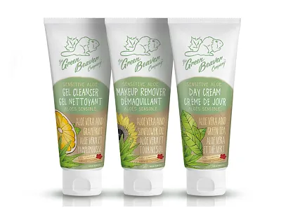 Green Beaver Sensitive Skin Tubes canadian face care green illustration organic soap