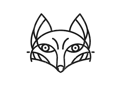 KITXUNE logo animal brand fox head identity lines logo outline vector wild